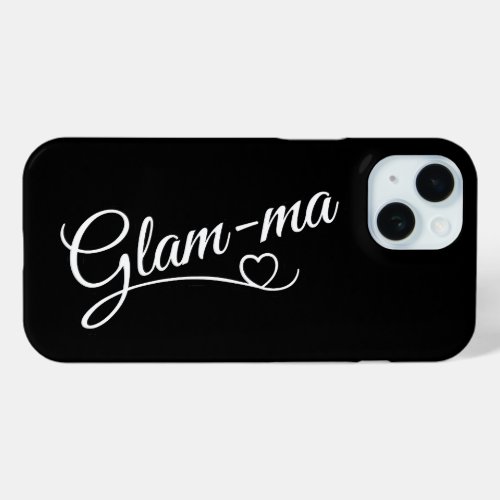 Glamma white on black iPhone 15 case