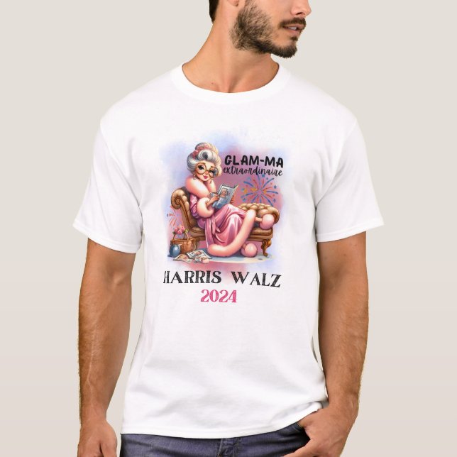 GLAMMAS FOR HARRIS WALZ 2024 T-Shirt (Front)