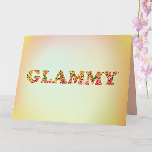 Glammy Floral Grandma Cute Mothers Day Card