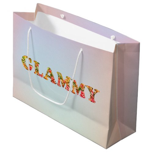 Glammy Floral Grandma Cute Mothers Day Large Gift Bag