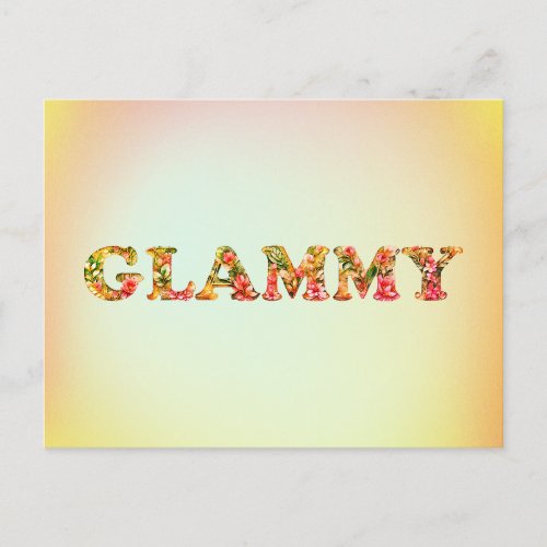 Glammy Floral Grandma Cute Mothers Day Postcard