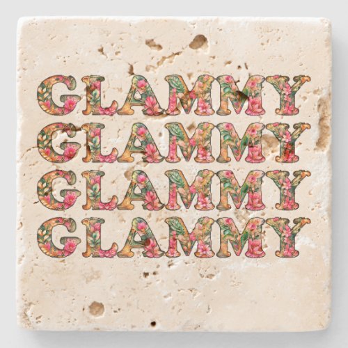 Glammy Floral Grandma Cute Mothers Day Stone Coaster