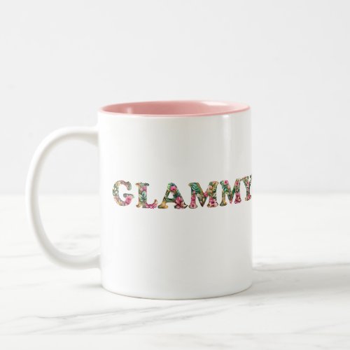 Glammy Floral Grandma Cute Mothers Day Two_Tone Coffee Mug