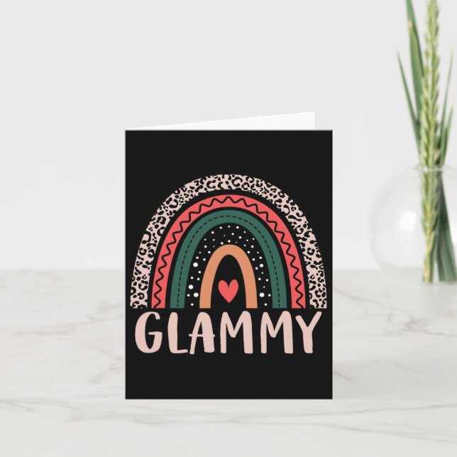 Glammy Rainbow Grandma Grandmother Women Mothers D Card (Front)