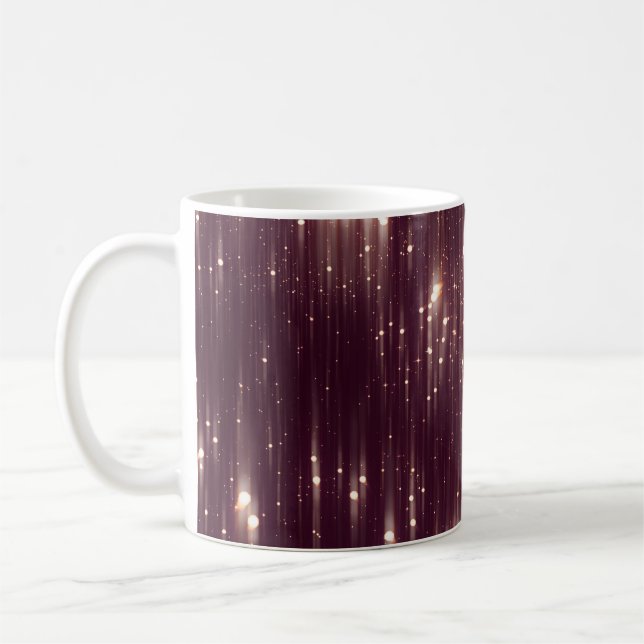 Glamor abstract pink lights with glitter coffee mug (Left)