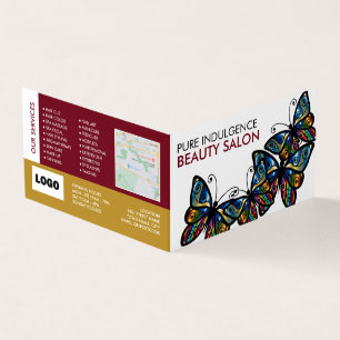Glamor Butterflies, Beautician, Loyalty Card, Business Card