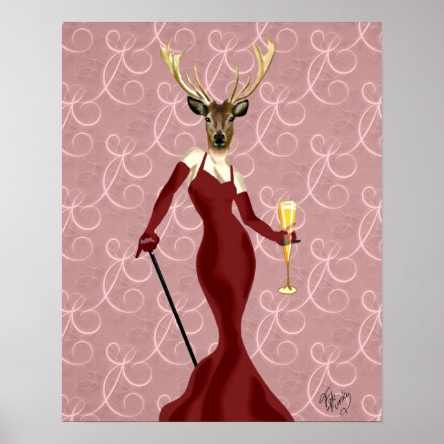 Glamor Deer in Marsala Poster (Front)
