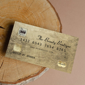 Glamor Elegant Black Gold Luxury Credit Card Logo