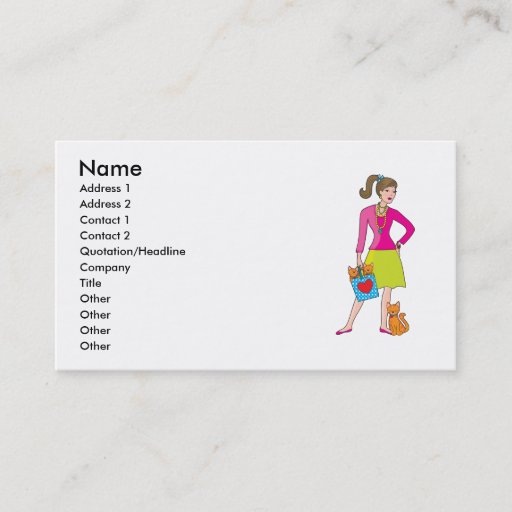 Customizable Glamor Girl Business Card