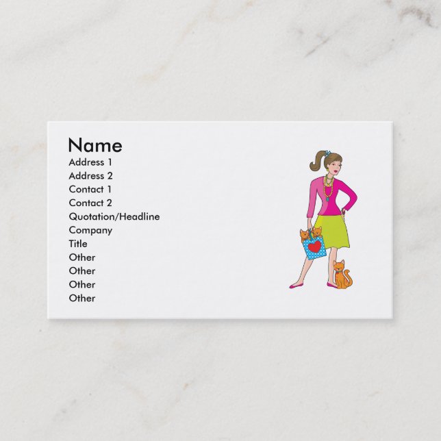 Glamor Girl Business Card (Front)