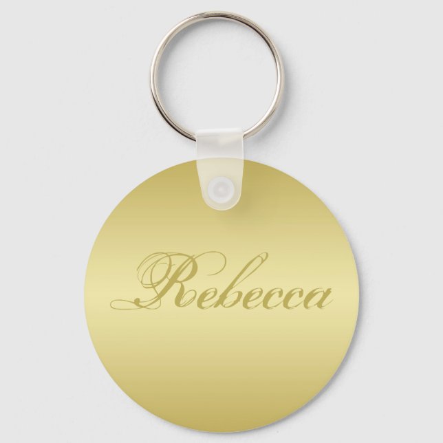 Glamor gold background Personalized Template Name Keychain (Front)
