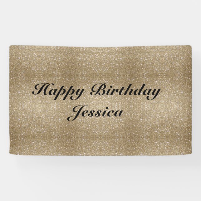 Glamor golden Glitz Bokeh lights gold glitter Banner (Horizontal)