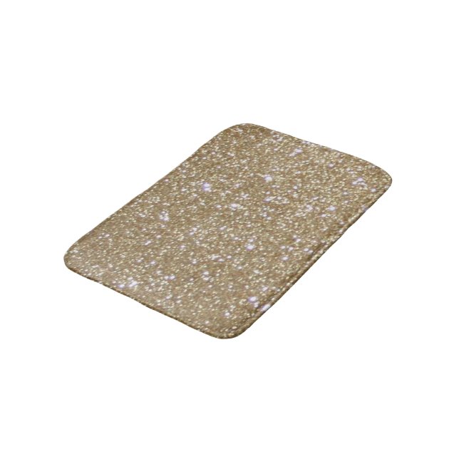 Glamor golden Glitz Bokeh lights gold glitter Bathroom Mat (Angled)