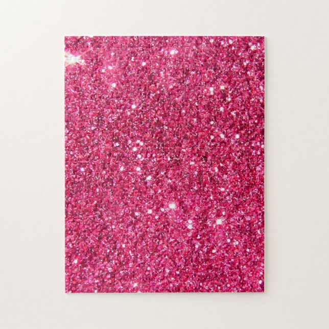 Glamor Hot Pink Glitter Print Jigsaw Puzzle (Vertical)