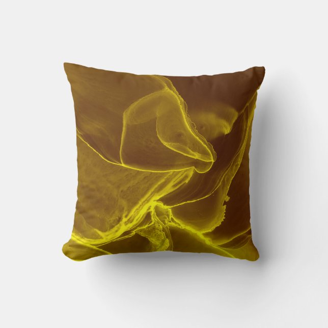 Glamor Ink Fluid. Brown Precious Effect. Marble F Throw Pillow (Front)