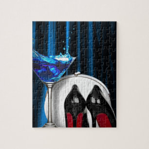 glamor martini cocktail party girl stilletos jigsaw puzzle