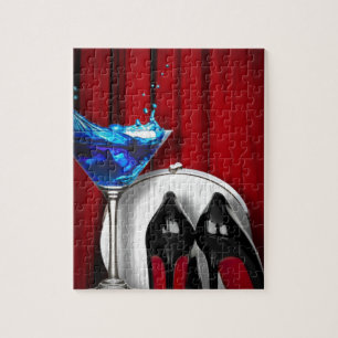 glamor martini cocktail party girl stilletos jigsaw puzzle