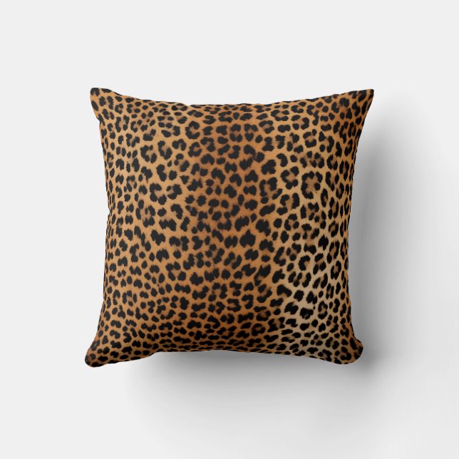 Glamoratti Leopard Print Throw Pillow (Back)