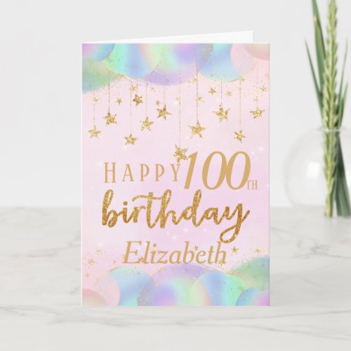 Glamorous 100th Birthday Gold Glitter