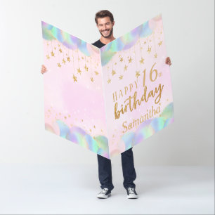 Glamorous 16th Birthday Gold Glitter Oversized Card