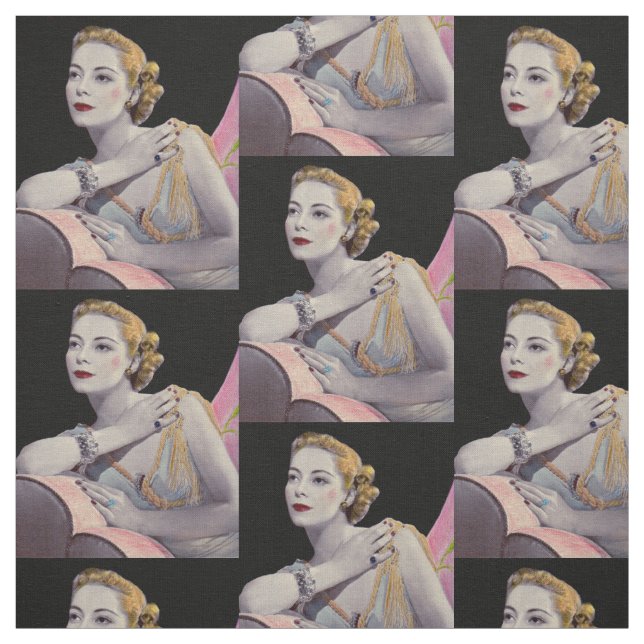 glamorous 1930s woman fabric (Swatch)