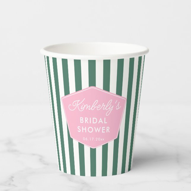 Glamorous 1950s Cabana Pool Party Bridal Shower Paper Cups (Front)