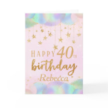 Glamorous 40th Birthday Gold Glitter