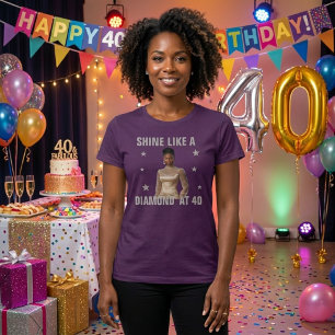 Glamorous 40th Birthday Photo T-Shirt