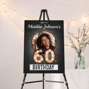 Glamorous 60th Birthday Vintage Marquee Fun Photo Foam Board