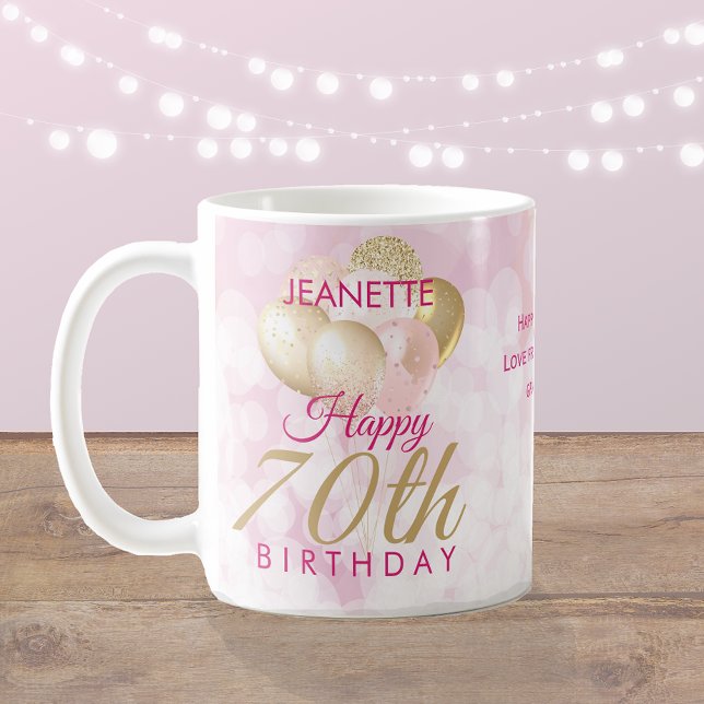 Glamorous 70th Birthday Balloon Coffee Mug (Creator Uploaded)