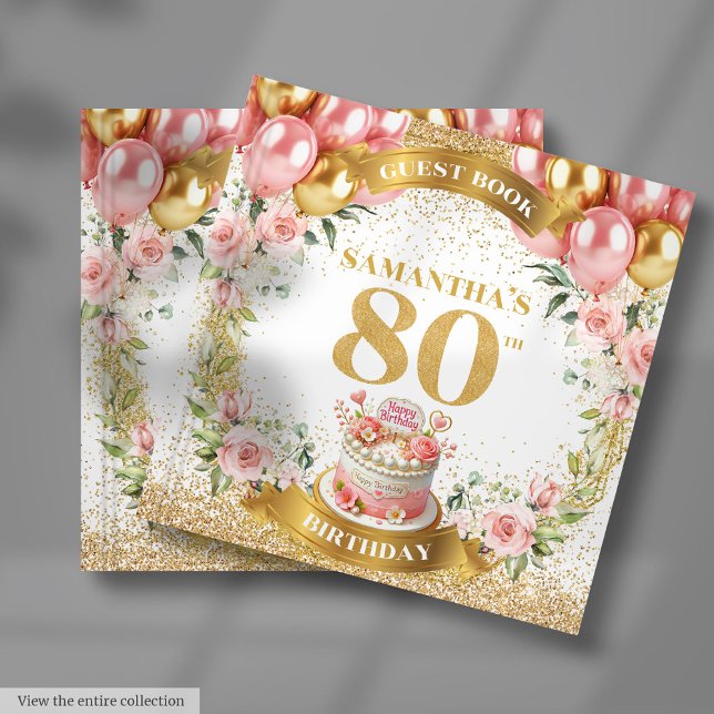Glamorous 80th Birthday Guest Book Glitter Sparkle (Glamorous 80th Birthday Guest Book Glitter Sparkle

)