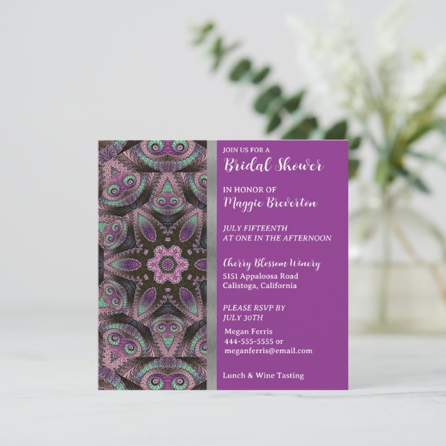 Glamorous Abstract Bridal Shower Invitation (Standing Front)