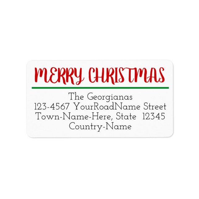Glamorous and Sophisticated "MERRY CHRISTMAS" Label (Front)