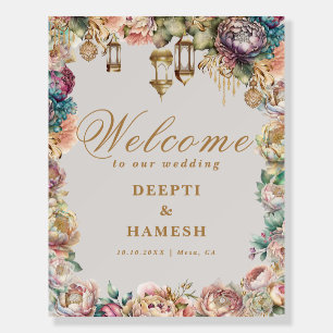Glamorous Arabian Nights Pastel Floral Wedding Foam Board