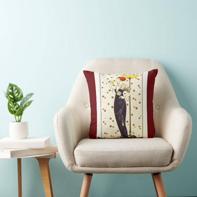 Glamorous Art Nouveau Throw Pillow (Chair)