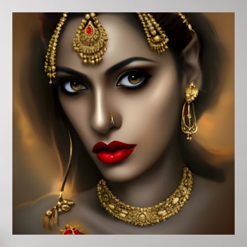 Glamorous Asian Indian Beautiful woman Exotic  Poster