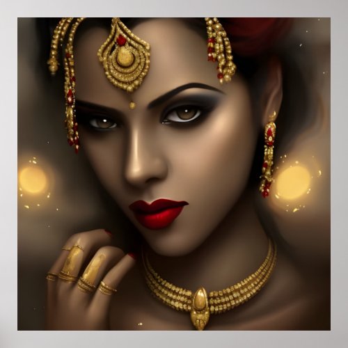 Glamorous Asian Indian Stunning woman Exotic Gem Poster