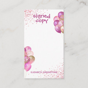 Glamorous Author Promotional Signed Copy Enclosure Card