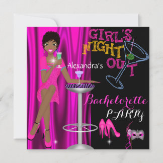 Glamorous Bachelorette Party Pink Girls Night Out! Invitation