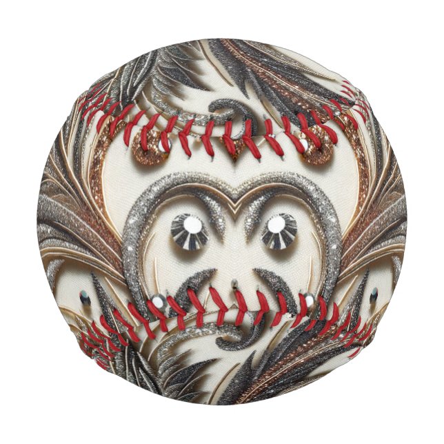 Glamorous Baroque Design with Glitter & Gemstones Baseball (Front)