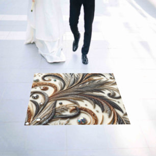 Glamorous Baroque Design with Glitter & Gemstones Floor Decals