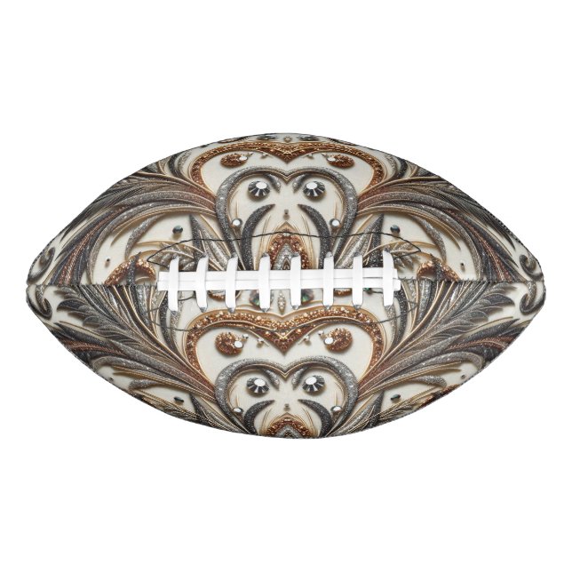 Glamorous Baroque Design with Glitter & Gemstones Football (Front)