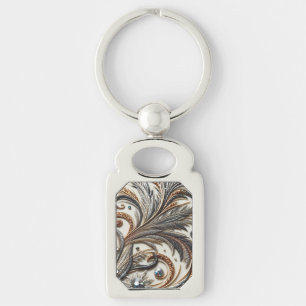 Glamorous Baroque Design with Glitter & Gemstones Keychain