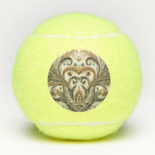 Glamorous Baroque Design with Glitter &amp; Gemstones Tennis Balls