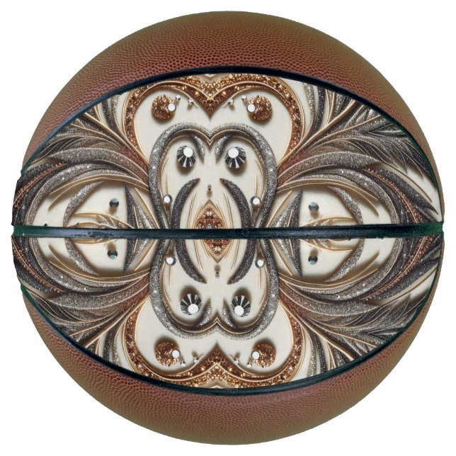 Glamorous Baroque with Glitter & Gemstones  Basketball (Front)