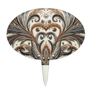 Glamorous Baroque with Glitter & Gemstones  Cake Topper