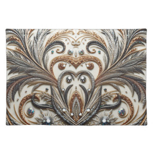 Glamorous Baroque with Glitter & Gemstones Cloth Placemat