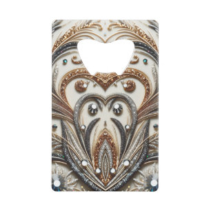 Glamorous Baroque with Glitter & Gemstones Credit Card Bottle Opener