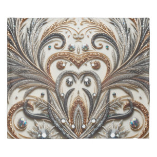 Glamorous Baroque with Glitter & Gemstones Duvet Cover