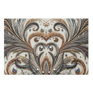 Glamorous Baroque with Glitter & Gemstones Faux Canvas Print